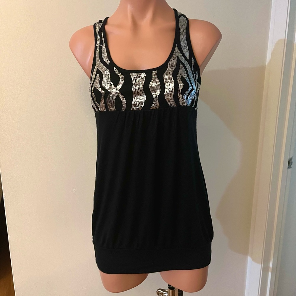 Tank top black with silver details